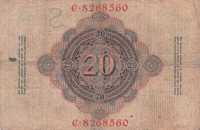 20 Mark 1909 ro.37 S/C